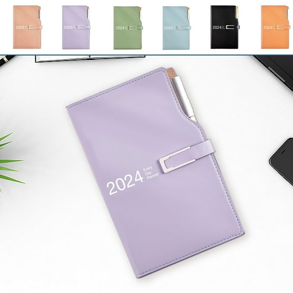 JLFNYA Schools Supplies Under $1,Planner,12-Months Weekly Monthly Planner 2024 Daily,Weekly & Monthly Planner,Thick Paper,Card Slot for A Pen,Bring a Pen 2ml