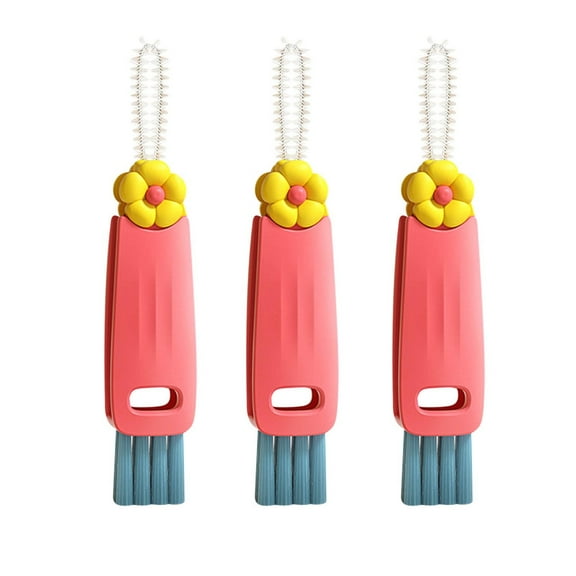 JLFNYA Scrub Brush,Cleaning Brush 3 in 1 Cup Lid Cleaning Brush 024 New Crevice Cleaning Brush for Bottle Tight Spaces Cup 3 in 1 Multifunctional Cleaning Brush Portable Cup Lid Cleaner