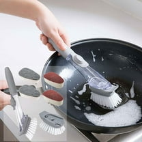 JLFNYA Scrub Brush for Dishes,Dish Washing Brush with Handle&Soap Dispenser,Scrub Brush for Pans,Pots,Kitchen Sink Cleaning