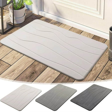 JLFNYA Shower Mat Outside Shower,Bathroom Accessories,Diatomaceous Earth Non-Slip Stone Shower Mat for Natural Fast Drying,Easy to Clean,Elegant&Modern Design