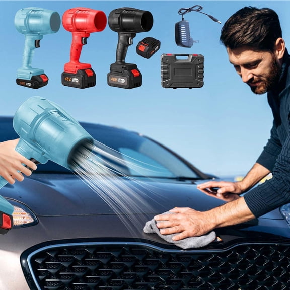 JLFNYA Snow Blower with Battery Powered, Handheld Snow Blower with Case, High-Power Turbine Lithium Blower for Yard Car Cleaning & Drying and Snow Removal(Battery*1)