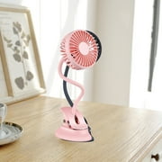 JLFNYA Stroller Fan,Mini Portable Stroller Fan,Battery Operated Small Clip on Fan,Octopus Fan,Rechargeable 360°Rotate Flexible Tripod Cooling Fan for Car Seat Crib Treadmill Travel,Pink