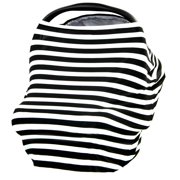 JLIKA Baby Car Seat Canopy Cover and Stretchy Nursing Cover Black White Stripe