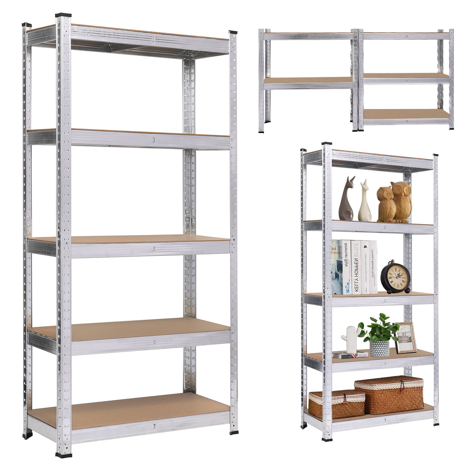 Tcbosik 5Tier Metal Shelving Unit Adjustable Garage Storage Utility