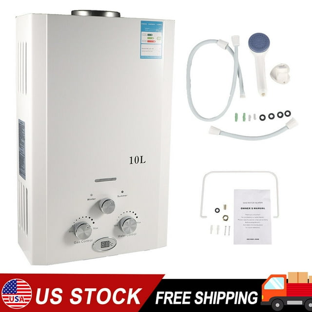 JLLOM 10L LPG Propane Gas Tankless Water Heater OnDemand Hot Water