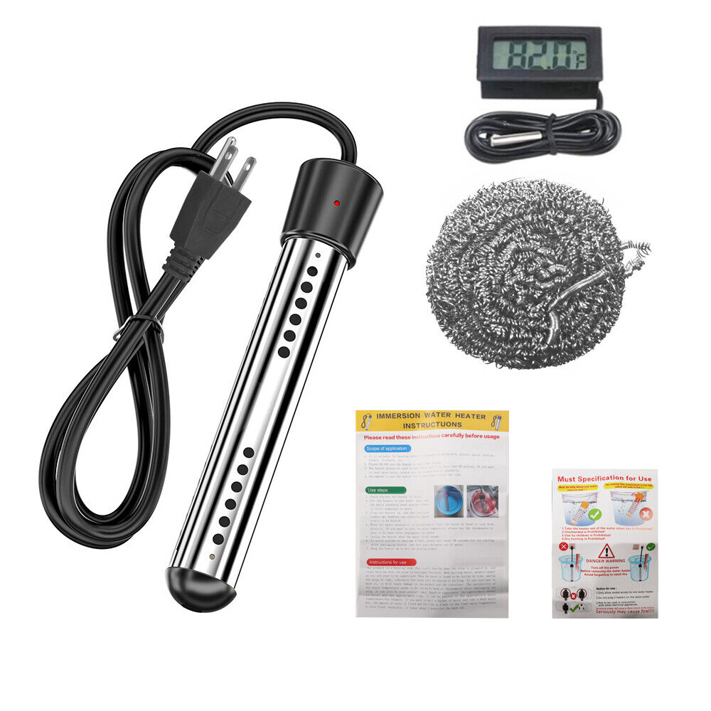 JLLOM 1500W 120V Portable Electric Immersion Water Heater