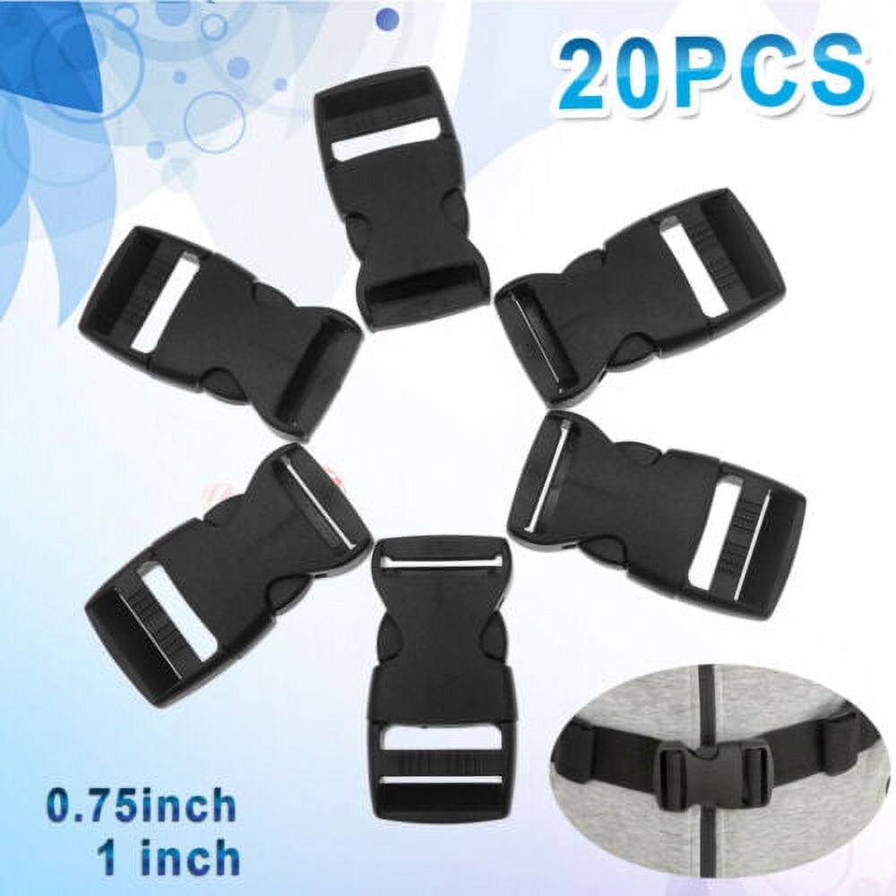 JLLOM 20Pcs Plastic Strap Adjustable Buckle Side Release Clips bing Rucksack New