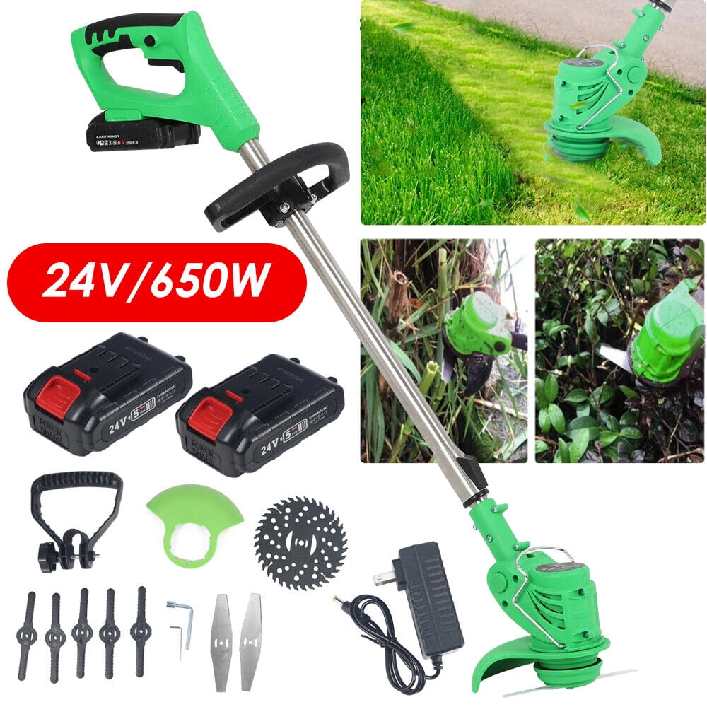 JLLOM 24V 650W Lawn Edger - Electric Weed Cutter Trimmer with Adjustable Handle