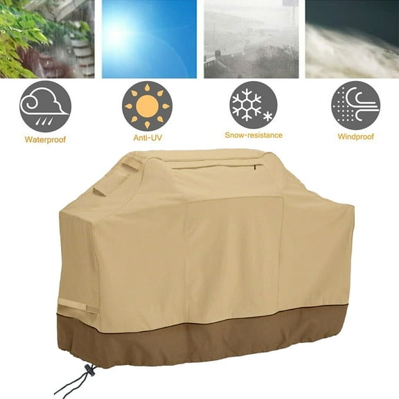 JLLOM 64" Waterproof Heavy Duty BBQ Gas Grill Cover Windproof, UV and Fade Resistant, 600D BBQ Grill Cover for Char-Broil