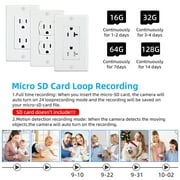 JLLOM AC Wall Outlet Camera Motion Detection Nanny Cam 1080p HD Remote Viewing