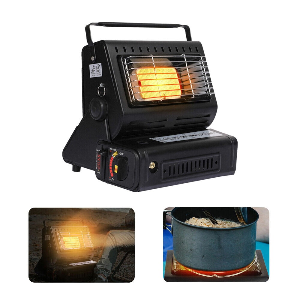 JLLOM Dual Purpose Portable Heater Black 29.5cm*26cm*23.5cm Survival