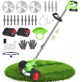 Paddsun Electric Cordless Lawn Trimmer, 21V Weed Wacker with Wheels Grass Edger Tool for Lawn Yard Garden