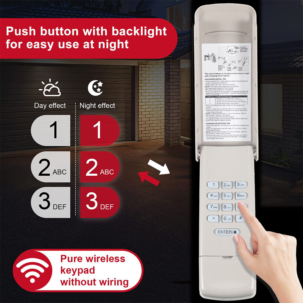 JLLOM For Liftmaster Sears Garage Door Keypad 877LM Opener + 2 pcs