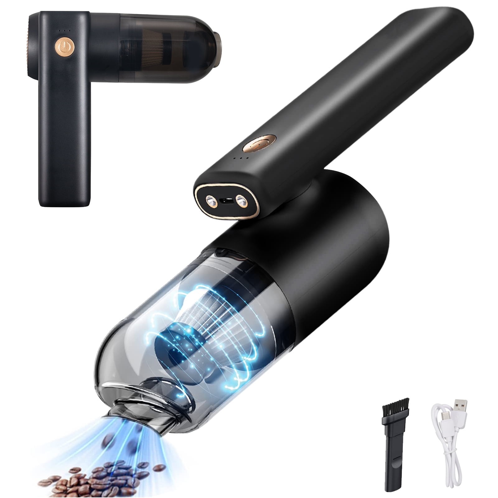 JLLOM Handheld Vacuum Cordless, Cordless Car Vacuum Rechargeable Held Vacuum Powerful Suction Portable Mini Hand Vacuum(Black)