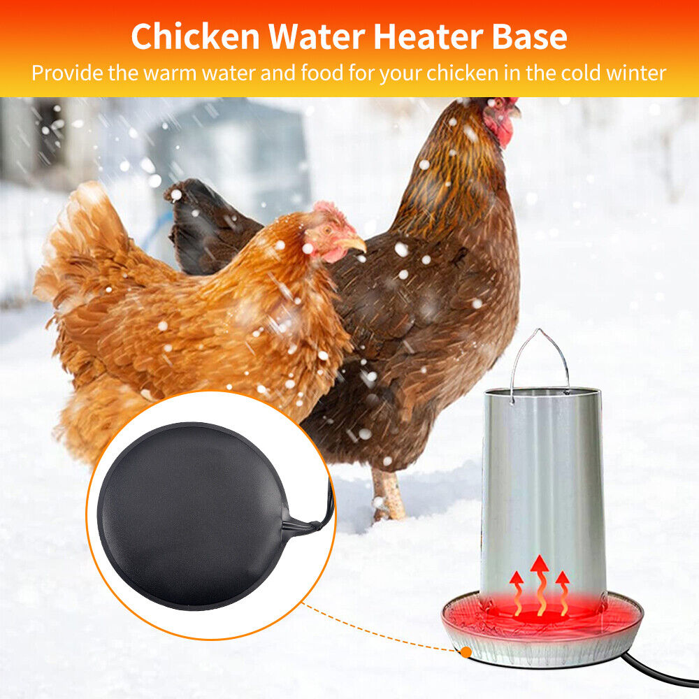 JLLOM Heated Chicken Waterer Poultry Drinker Heater Base Silicone