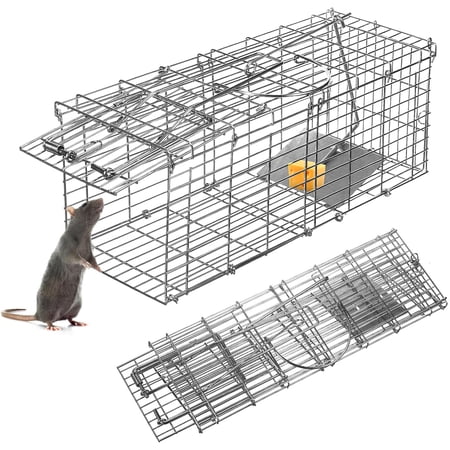 JLLOM Humane Rat Trap Small Rodent Trap Collapsible Live Chipmunk Traps Mouse & Vole Cage Easy Catch & Release Animal Trap