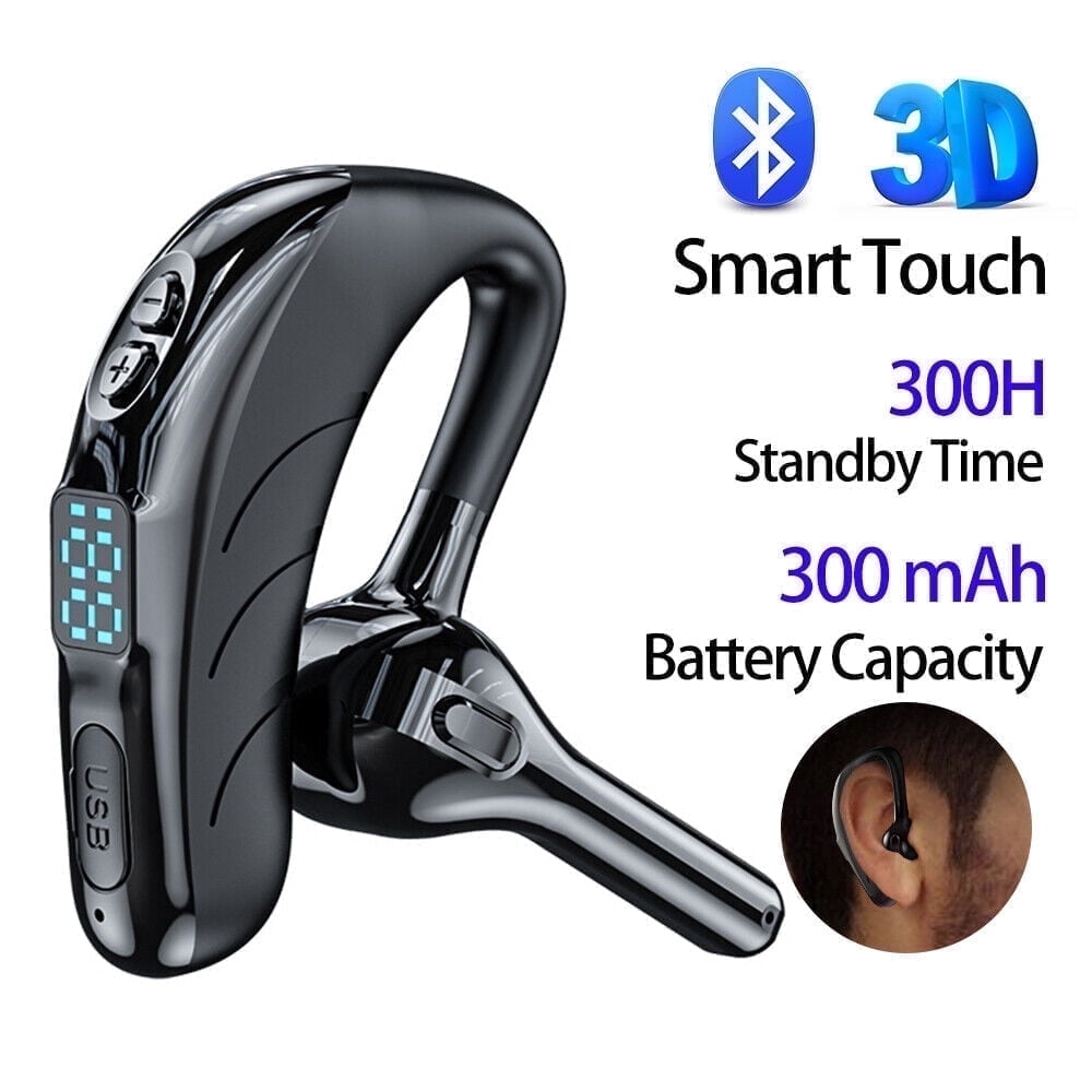 JahyElec Bluetooth 5.2 Single Ear Headset with Mic, LED Display ...