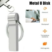JLLOM Keychain Metal USB 3.0 Flash Drive Memory Stick Pen with 32GB Storage Silver Plug & Play(3 Pack)