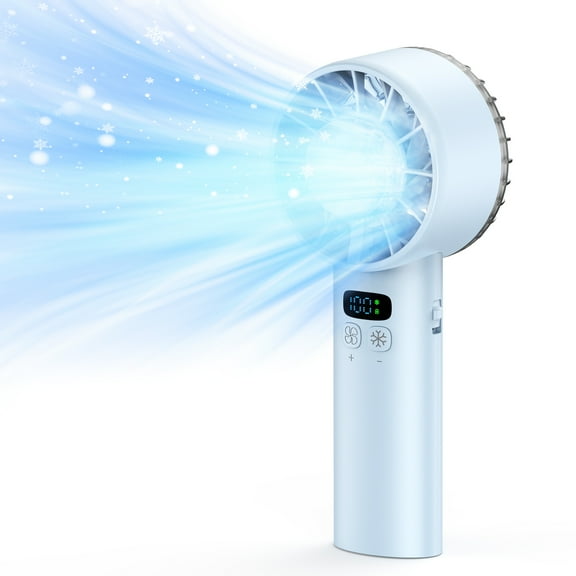 JLLOM Portable Handheld Fan, 5200mAh 100 Speed Wind USB Rechargeable Refrigeration Mini Fan (Blue)