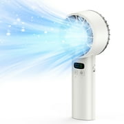 JLLOM Portable Handheld Fan, 5200mAh 100 Speed Wind USB Rechargeable Refrigeration Mini Fan White