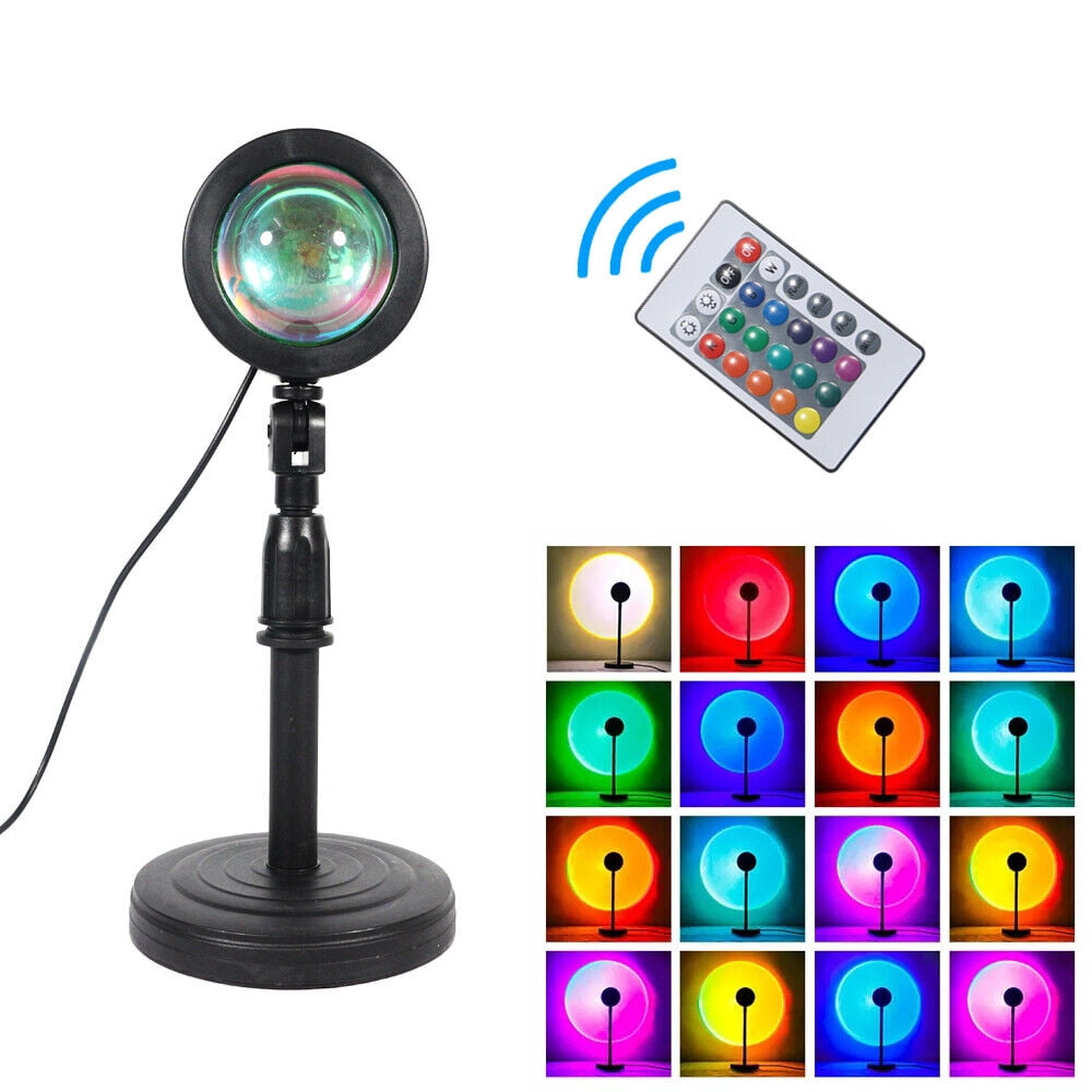 JLLOM RGB LED Night Light Sunset Lamp with 16 Colors & 4 Modes, USB