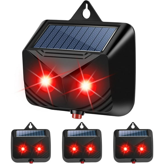 JLLOM Solar Nocturnal Animal Repellent Coyote Deterrent Solar with LED Lights (4 Pack)