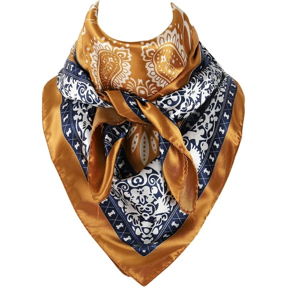 JLMMEN 35 Inch Wild Rag Cowboy Scarves for Men, Large Rancher Neckerchief Silk Feel, Oversize Western Bandana