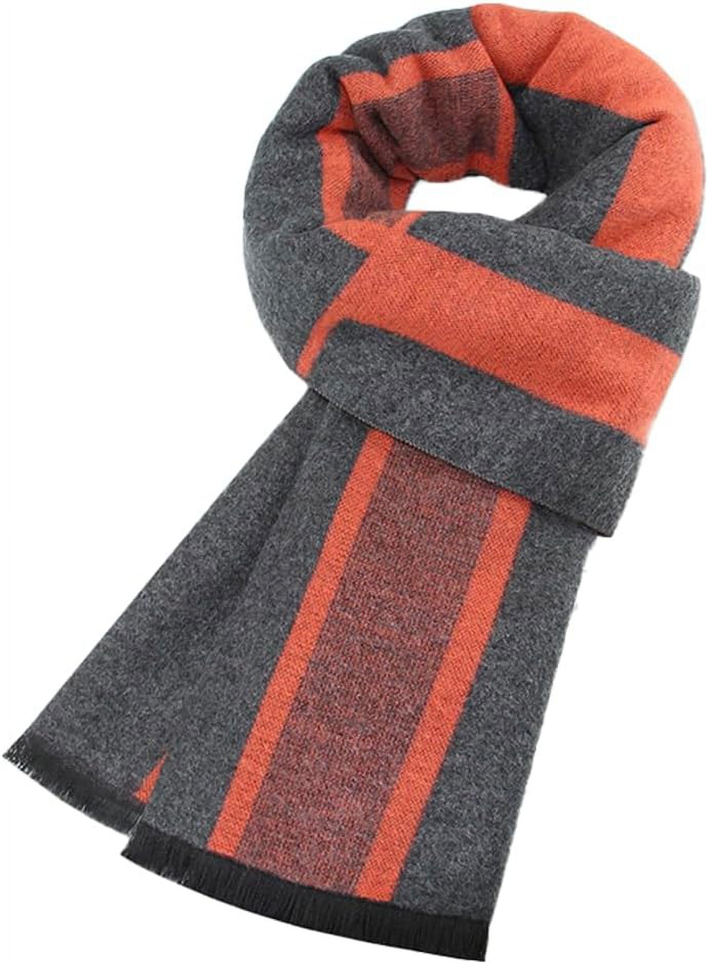 Novawo Men's Wool Winter Scarf - Extra Long Soft Scarf With Tassels For Cold Weather