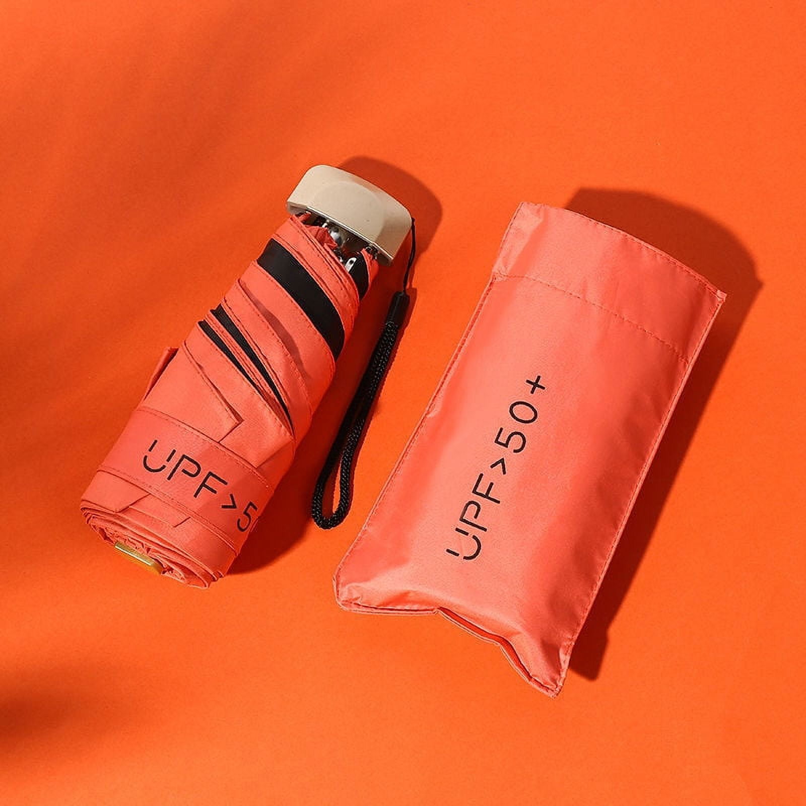 JLMMEN Light Flat 50 Fold Sun Umbrella UPF50+Black Adhesive Sun