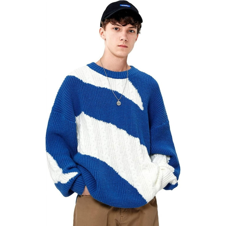 JLMMEN Men s Oversized Dinosaur Knit Sweater Vintage Cartoon Pullover Sweater Long Sleeve Christmas Sweater Walmart