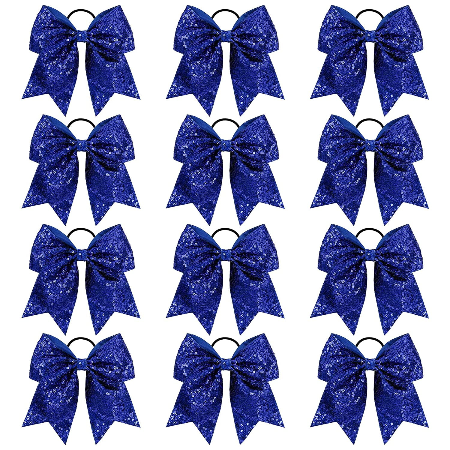 Navy Blue Cheer Bow Hair Barrettes - 2 Pack