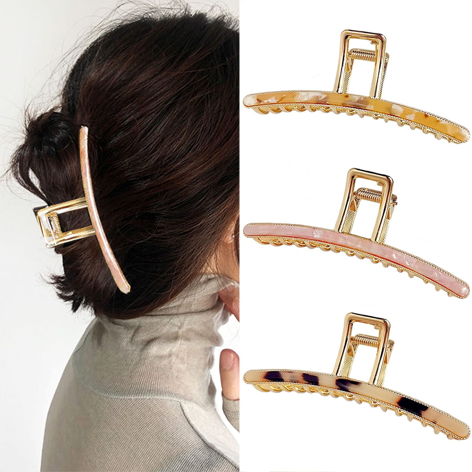  Metal Clips for Thick Hair Headband Women's Summer Braided  Headband Padded Hair Clips Mini Hair Claws for Women (B-5, One Size) :  Beauty & Personal Care