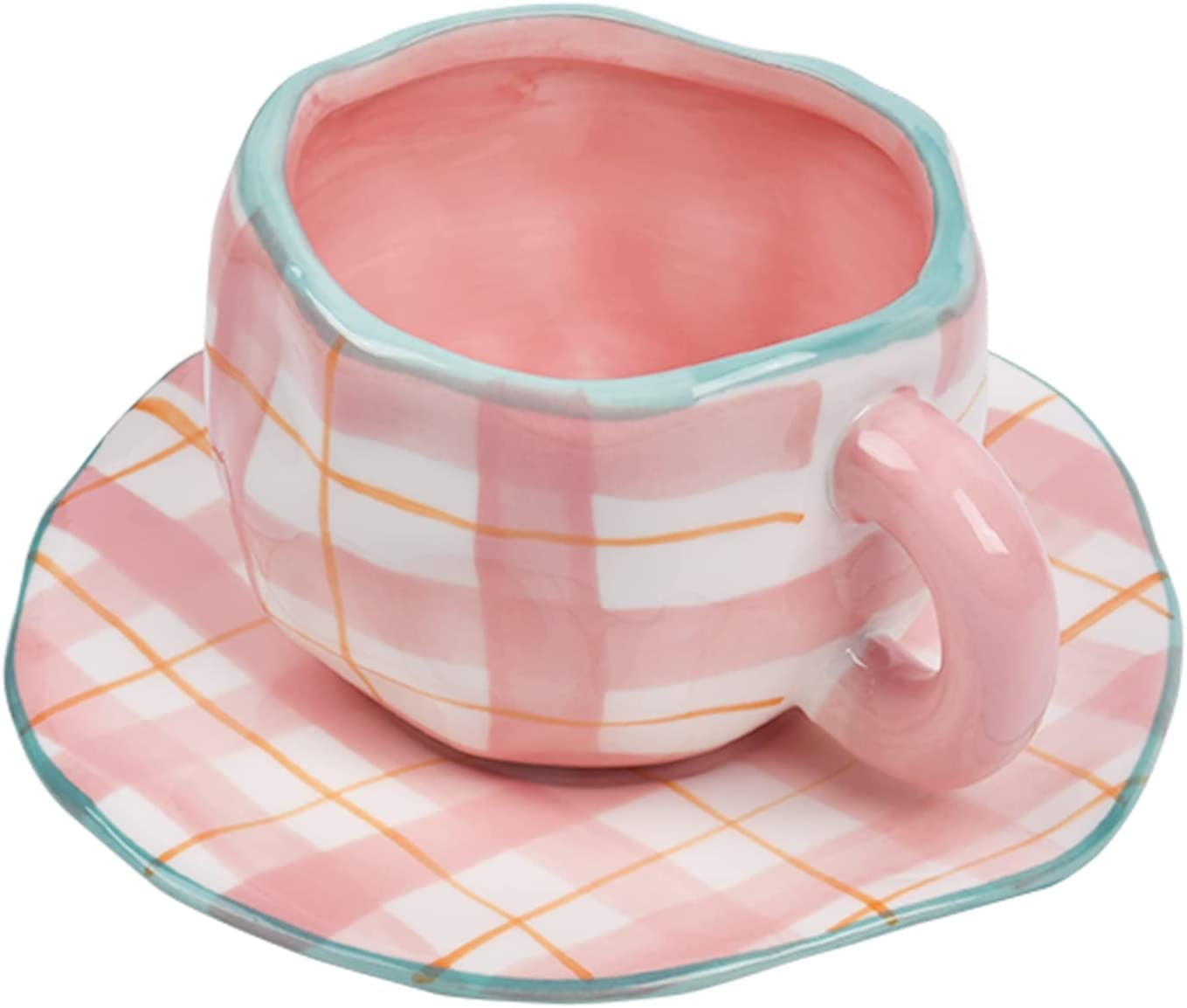 JLMMEN STORE Ceramic Coffee Mug, Cute Pink Cup for Women with
