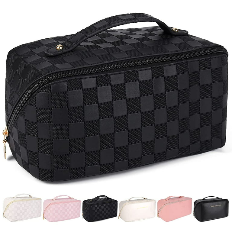 Waterproof Travel Cosmetic Bag With Dividers And Handle - Large