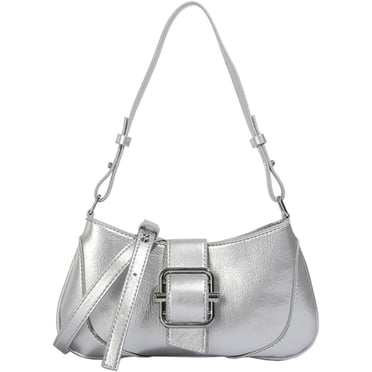 Small Crescent Shoulder Bag For Women - Hobo Crossbody Purse, PU Leather, Adjustable Strap