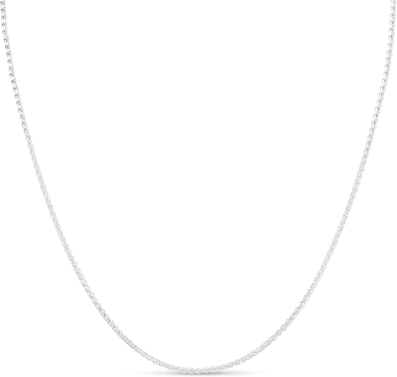AOBOCO 925 Sterling Silver Franco Chain 2MM 3MM Foxtail Chain Necklace for Men Women 18, 20, 22