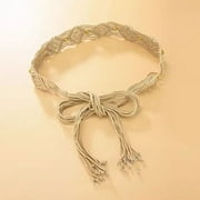 JLMMEN Women Woven Tassel Belt Braided Waistband Tie Strap Boho Girls Wide Waist Rope Chain Waist Belts For Dress Waistband Accessories