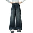 thumbnail image 1 of JLMSPLWG 3t Jeans Boys Junior Jeans Wide Leg Black Jeans Trouser Jeans Black Cargo Pants Sweatpants for Teen Girls Kid Christmas Gifts, Blue 9-10 Years, 1 of 9