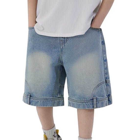 JLMSPLWG Baggy Shorts for Boys Comfy Breathable Denim Shorts Kids Wide Leg Loose Fit Jorts Teens Fashion Vintage Shorts Summer Casual Clothes