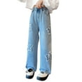 thumbnail image 1 of JLMSPLWG Big and Tall Jeans Plus Size Baggy Jeans Girl Jeans Size 10-12 Boys Sweat Pants Size 8-10 Boys 14-16 Thermal Pants Best Christmas Gifts, Blue 10-11 Years, 1 of 9