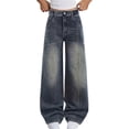thumbnail image 1 of JLMSPLWG Bootcut Denim Jeans for Boys High Waist Pants with Bows Graphic Tween Boy Personalized Preppy Denim Jeans Boy Y2k Hip Hop Jean with Pockets Kids Clothes 5T, 1 of 7