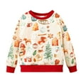thumbnail image 1 of JLMSPLWG Christmas Bow Shirt Christmas Hawaiian Shirt Funny Christmas Hoodies Boys Long Sleeve Tshirt Sweatshirts for Teen Girls Trendy Teens Clothes, Beige 6-7 Years, 1 of 7