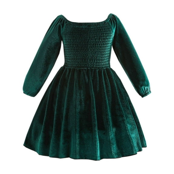 JLMSPLWG Christmas Dress 2t Toddler Christmas Tree Dress Girls Gold Christmas One Shoulder Dress 3t Clothes for Girls Size 10-12 Clothes Ballerina, Green 12-18 Months