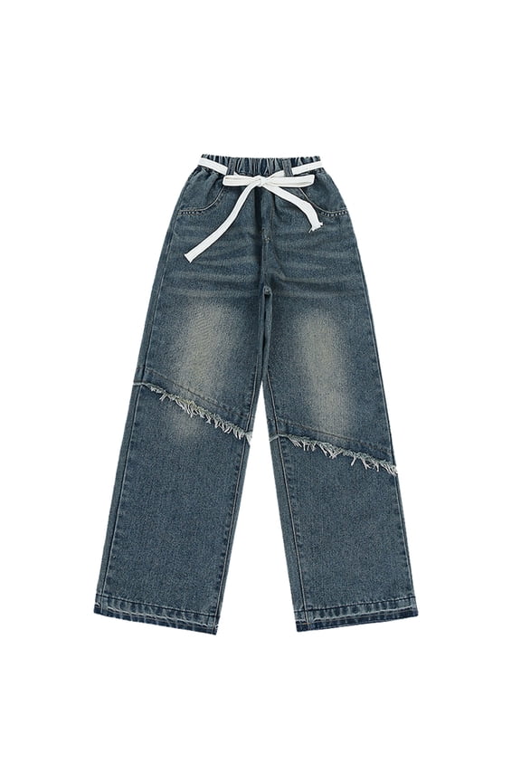 Cowboy Jeans Black Jeans for Boys Wide Leg Jean High Waisted Cargo Pants Straight Leg Yoga Pants Black Sweatpants Boys Gifts for Mother, Blue 5-6 Years