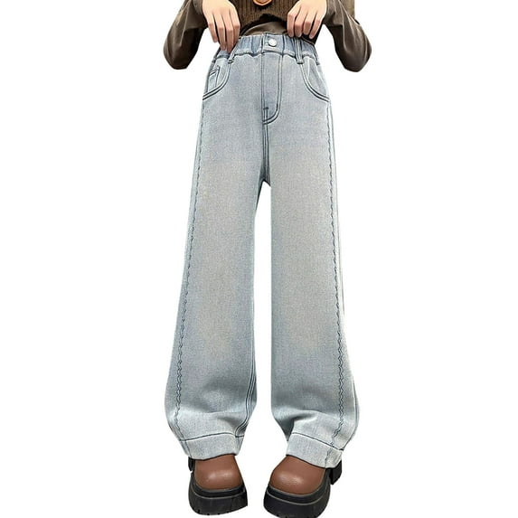 JLMSPLWG Girl Wide Leg Jeans Kids Black Denim Jeans Teen Girls Vintage Cool Frayed Soft Patchwork Jean Tween Girl Summer Trendy Personalized Stretchy Casual Retro Pants Girl's Clothes