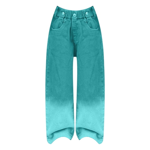 JLMSPLWG Girls Baggy Jeans Size 10-12 Straight Jeans High Waisted Straight Leg Jeans Denim Sweatpants Plus Size Black Pants Sweatpants Cotton Tween, Green 11-12 Years