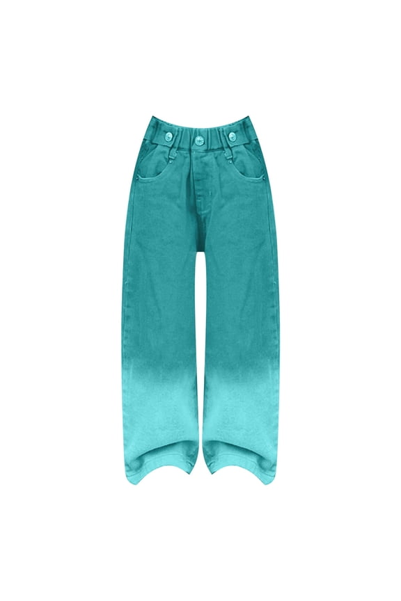 Girls Baggy Jeans Size 10-12 Straight Jeans High Waisted Straight Leg Jeans Denim Sweatpants Plus Size Black Pants Sweatpants Cotton Tween, Green 11-12 Years