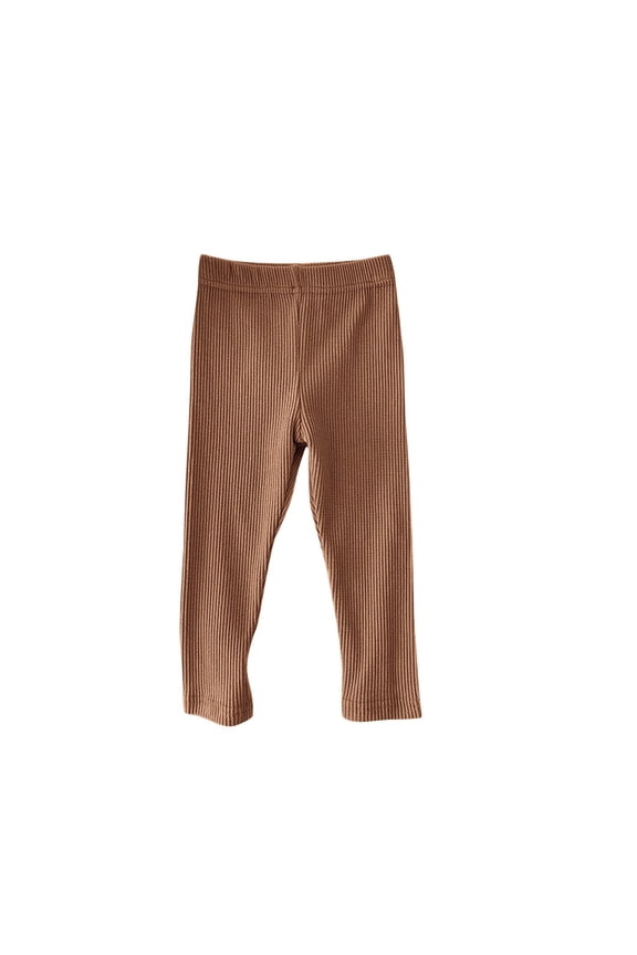 Girls Rib Knit Pants Stripe Pantalones for Kids Solid Color Bottom Trouser Baby Girl Elastic Waist Legging Pant Toddler Girl Clothes