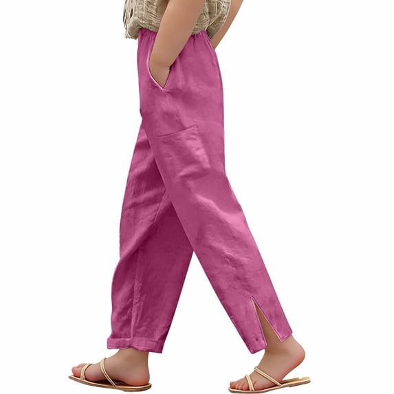 JLMSPLWG :Linen Pants for Toddler Skinny Pants Split Hem Girls Legging Stretchy Pantalones Teen Girl Soft Relaxed Fit Sports Tights Kids Clothes