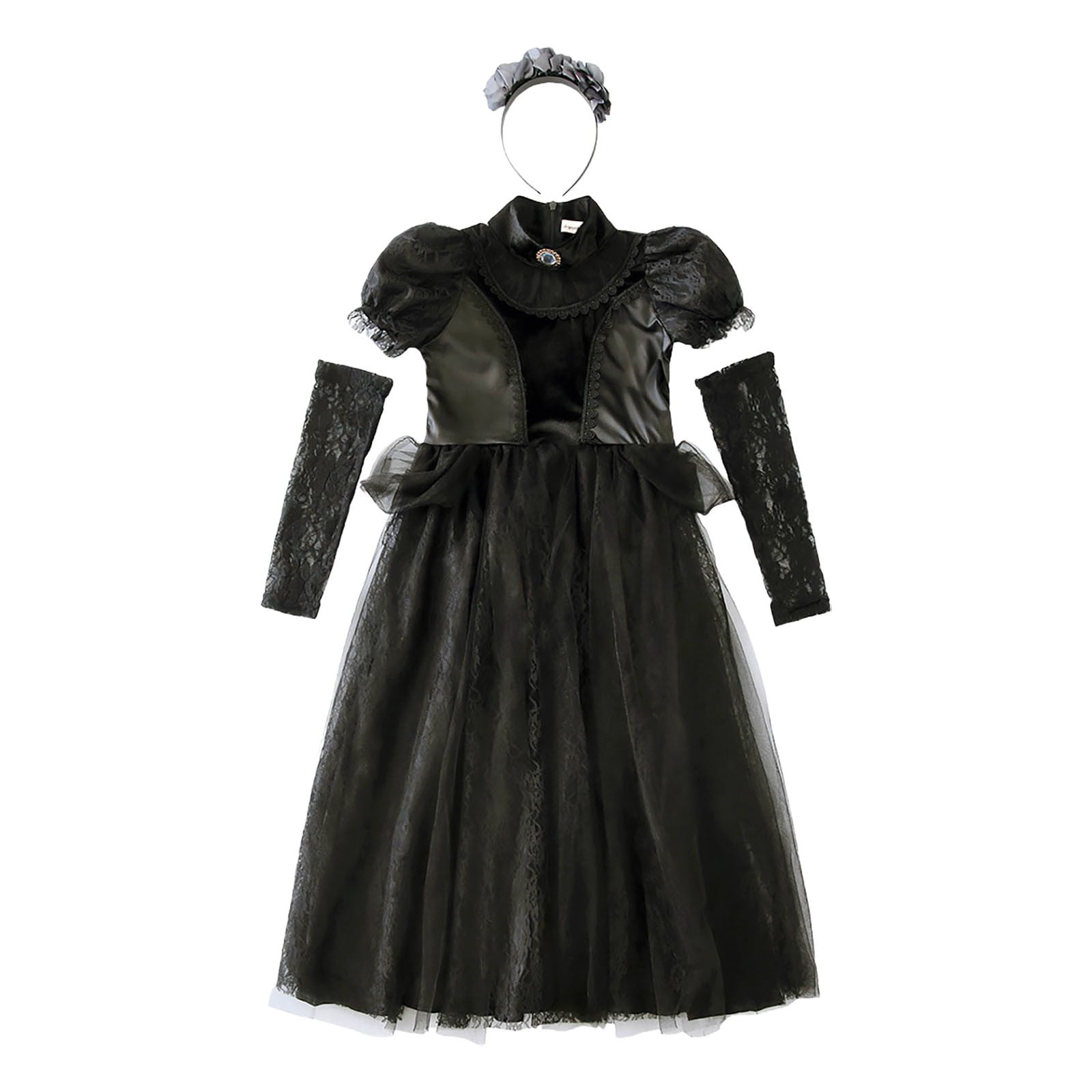 JLMSPLWG Little Girls Dresses Black Dress White Collar Dress Up